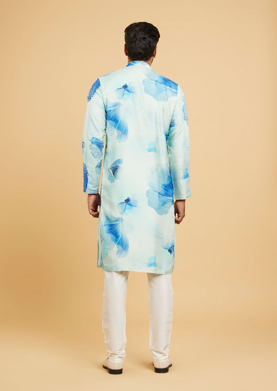 Twamev Men Light Blue Festive Kurta Pajama