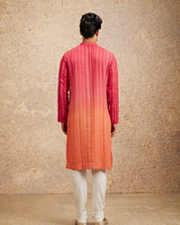 Twamev Men Ravishing Pink Georgette Kurta Pajama