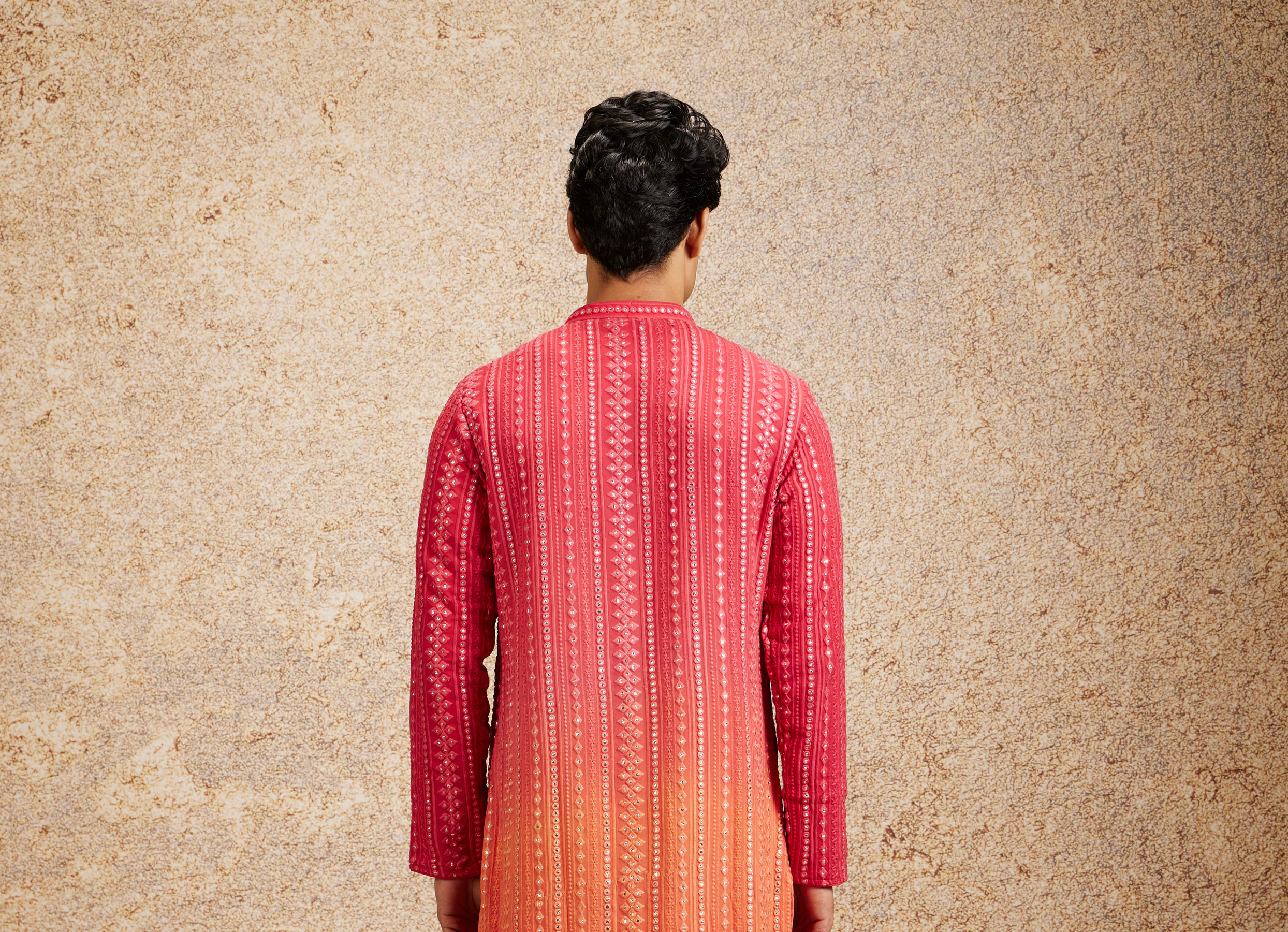 Twamev Men Ravishing Pink Georgette Kurta Pajama