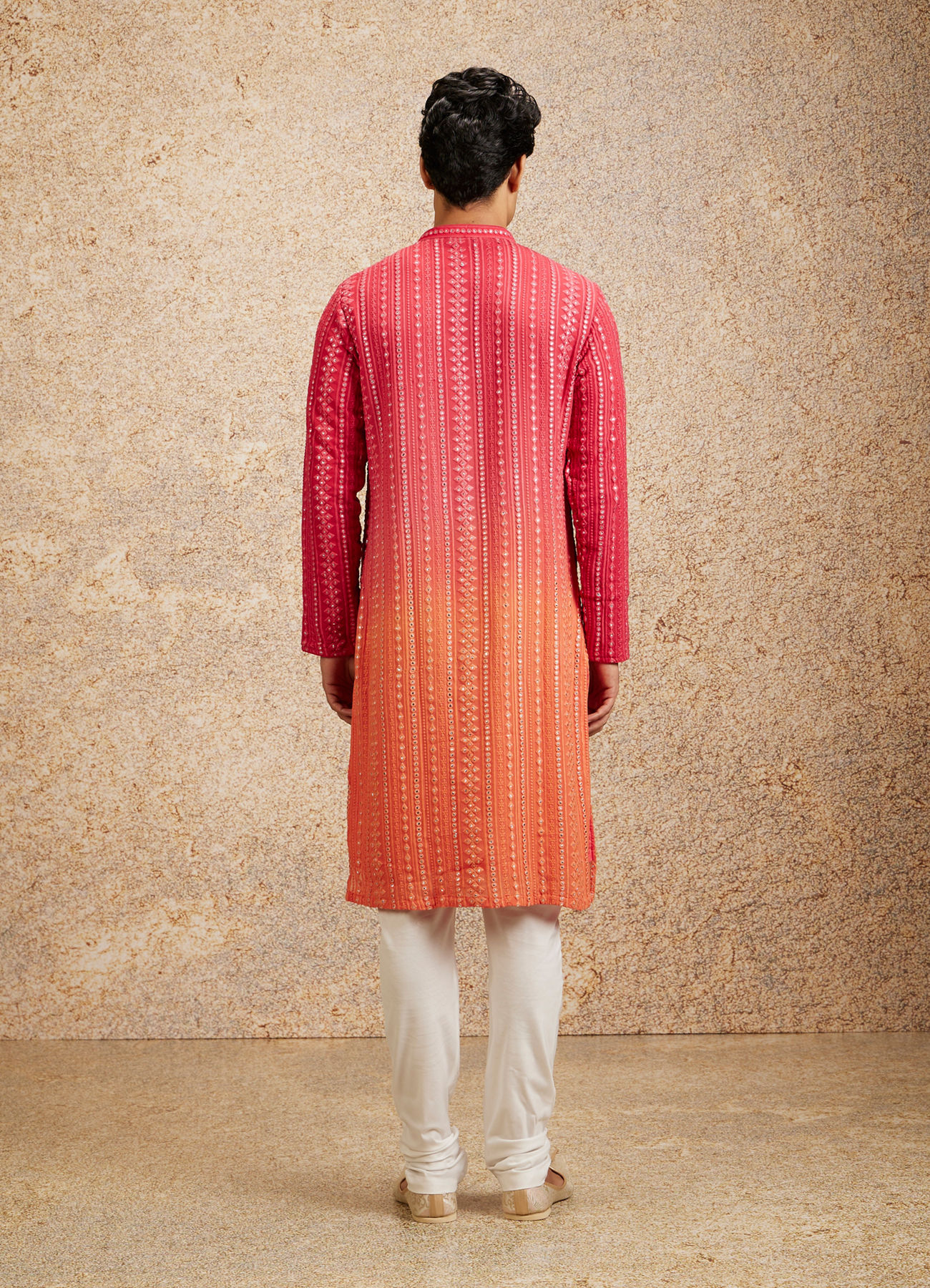 Twamev Men Ravishing Pink Georgette Kurta Pajama