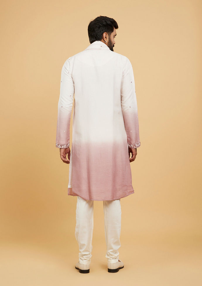 Twamev Men Dusty Pink Festive Elegance Kurta Set with Dupatta