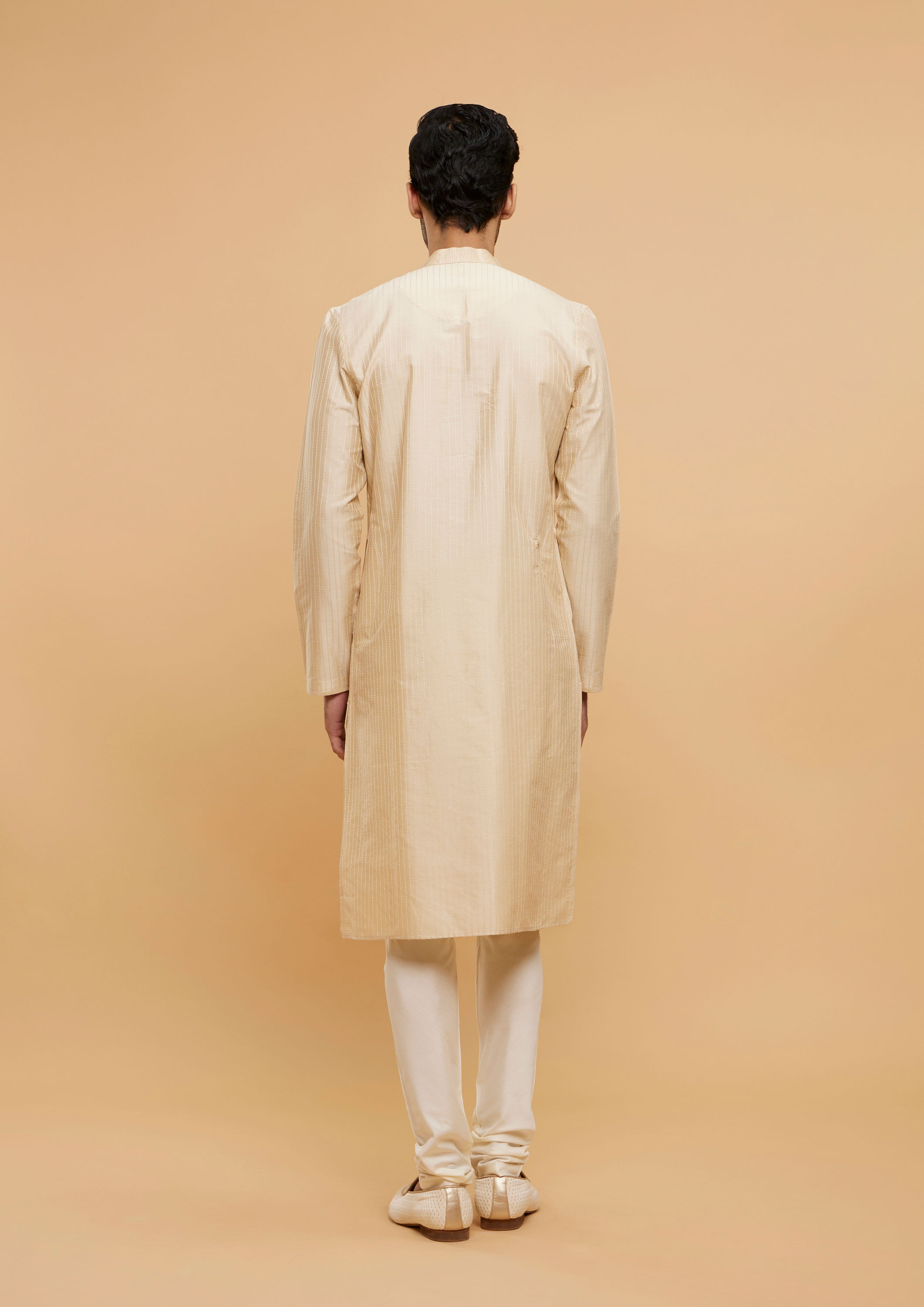 Twamev Men Beige Bliss Kurta Pajama Set