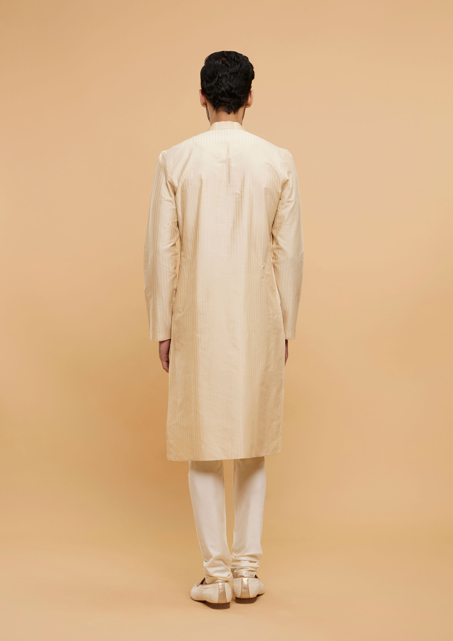 Twamev Men Beige Bliss Kurta Pajama Set