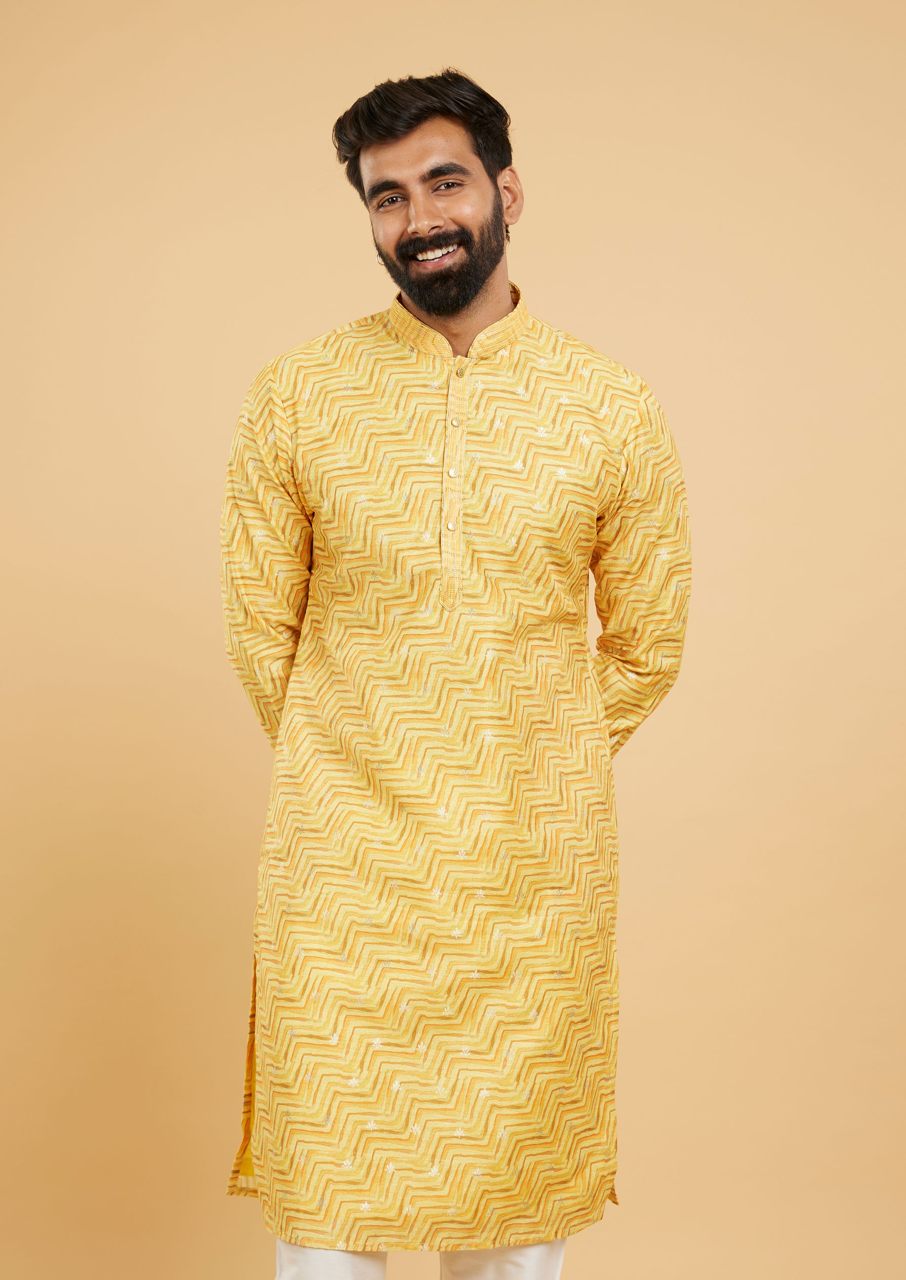 Twamev Men Sunshine Splendor Yellow Kurta Pajama
