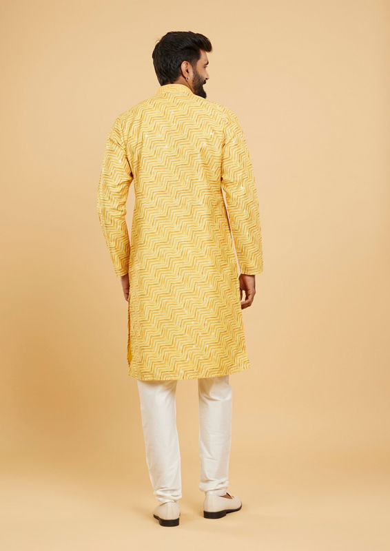 Twamev Men Sunshine Splendor Yellow Kurta Pajama