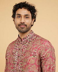 Twamev Men Magnificent Red Kurta Pajama