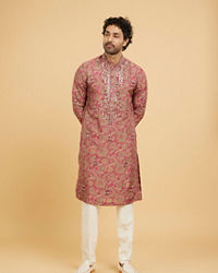 Twamev Men Magnificent Red Kurta Pajama