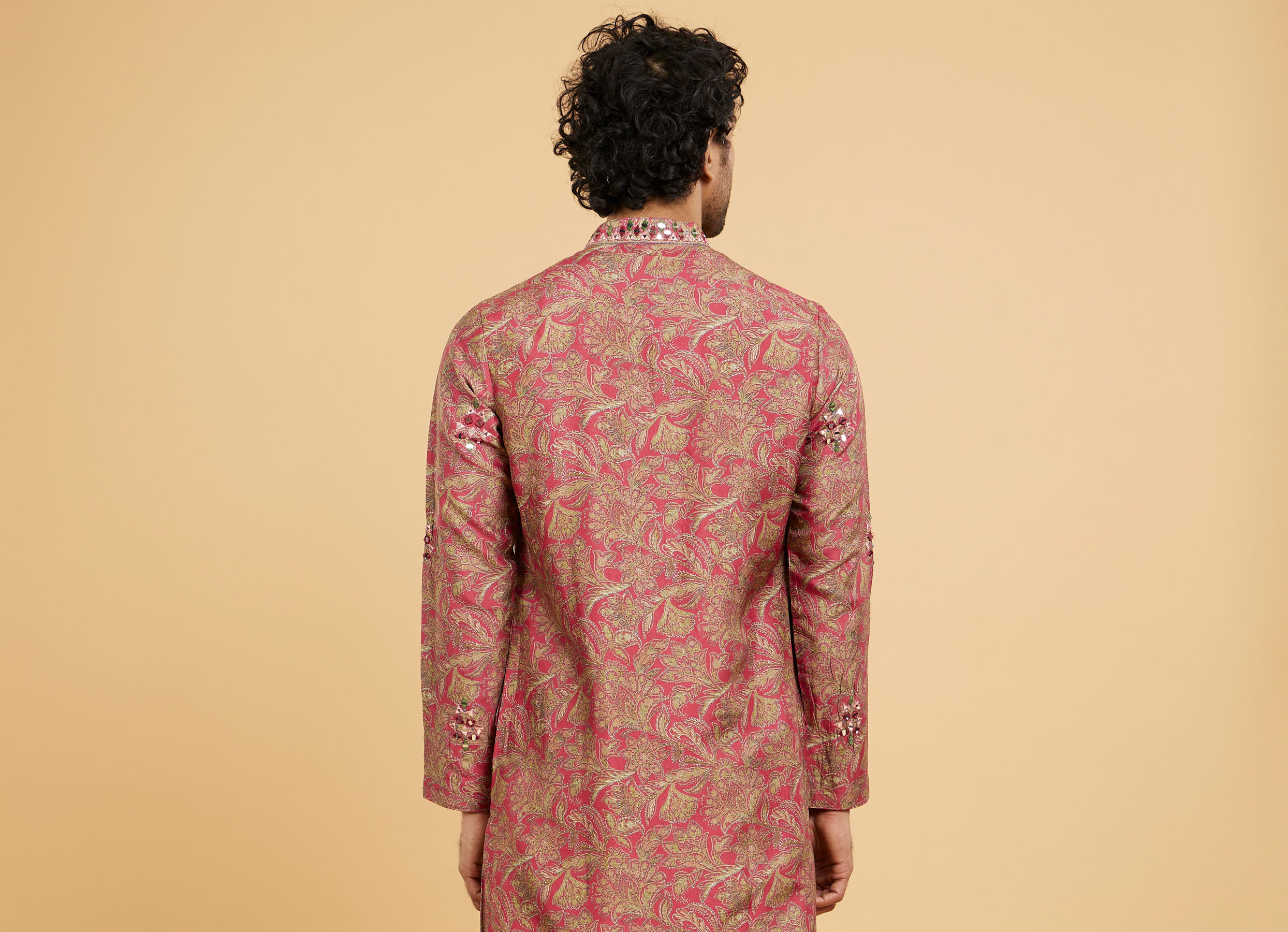 Twamev Men Magnificent Red Kurta Pajama