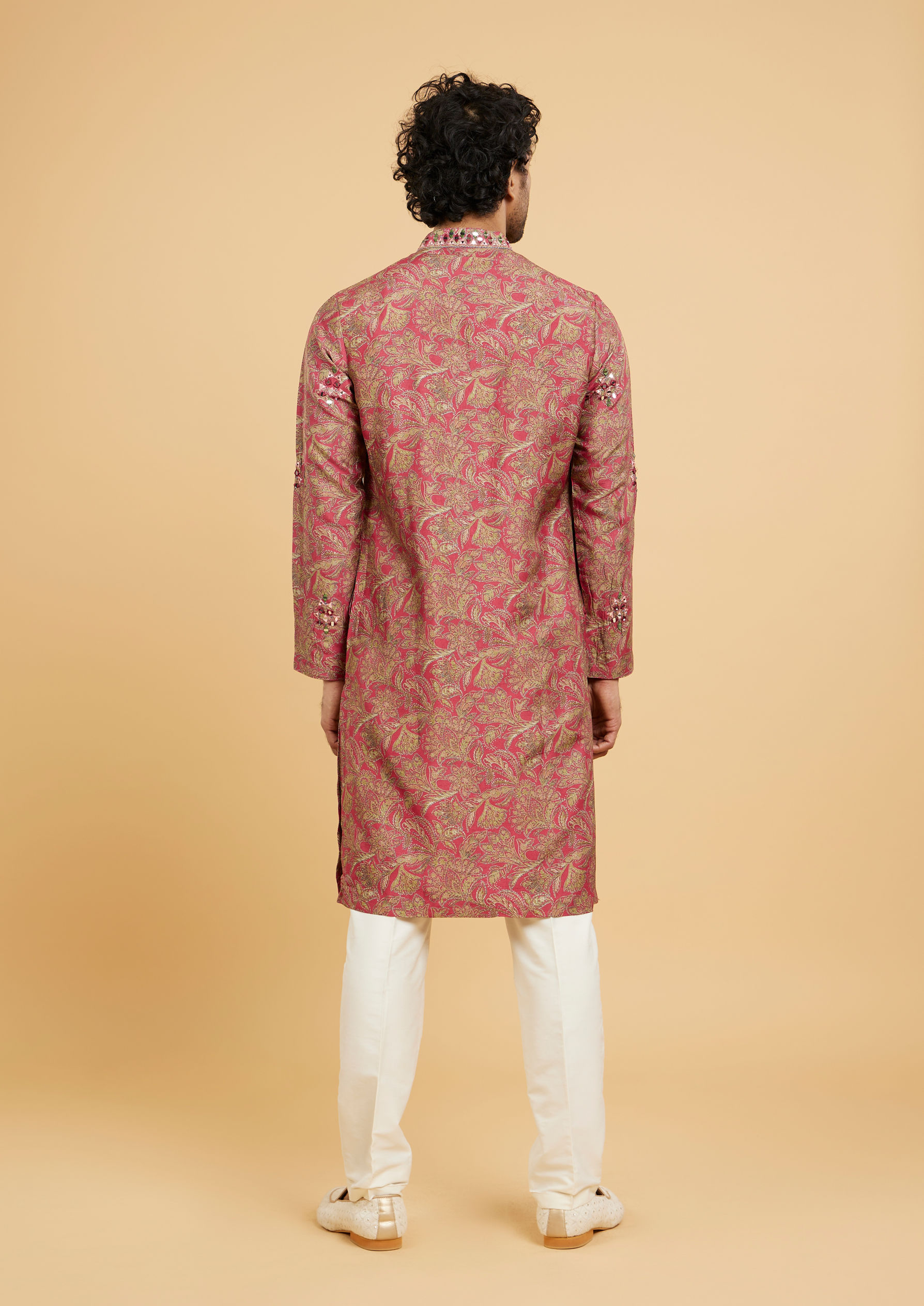 Twamev Men Magnificent Red Kurta Pajama