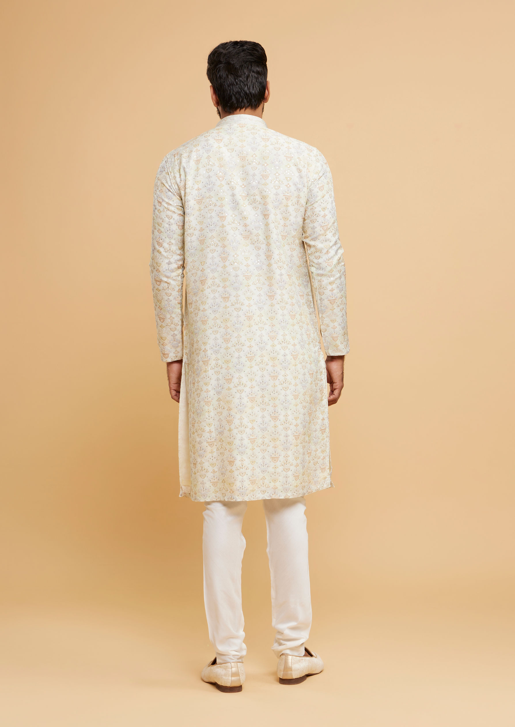 Twamev Men Pista Green Festive Kurta Pajama