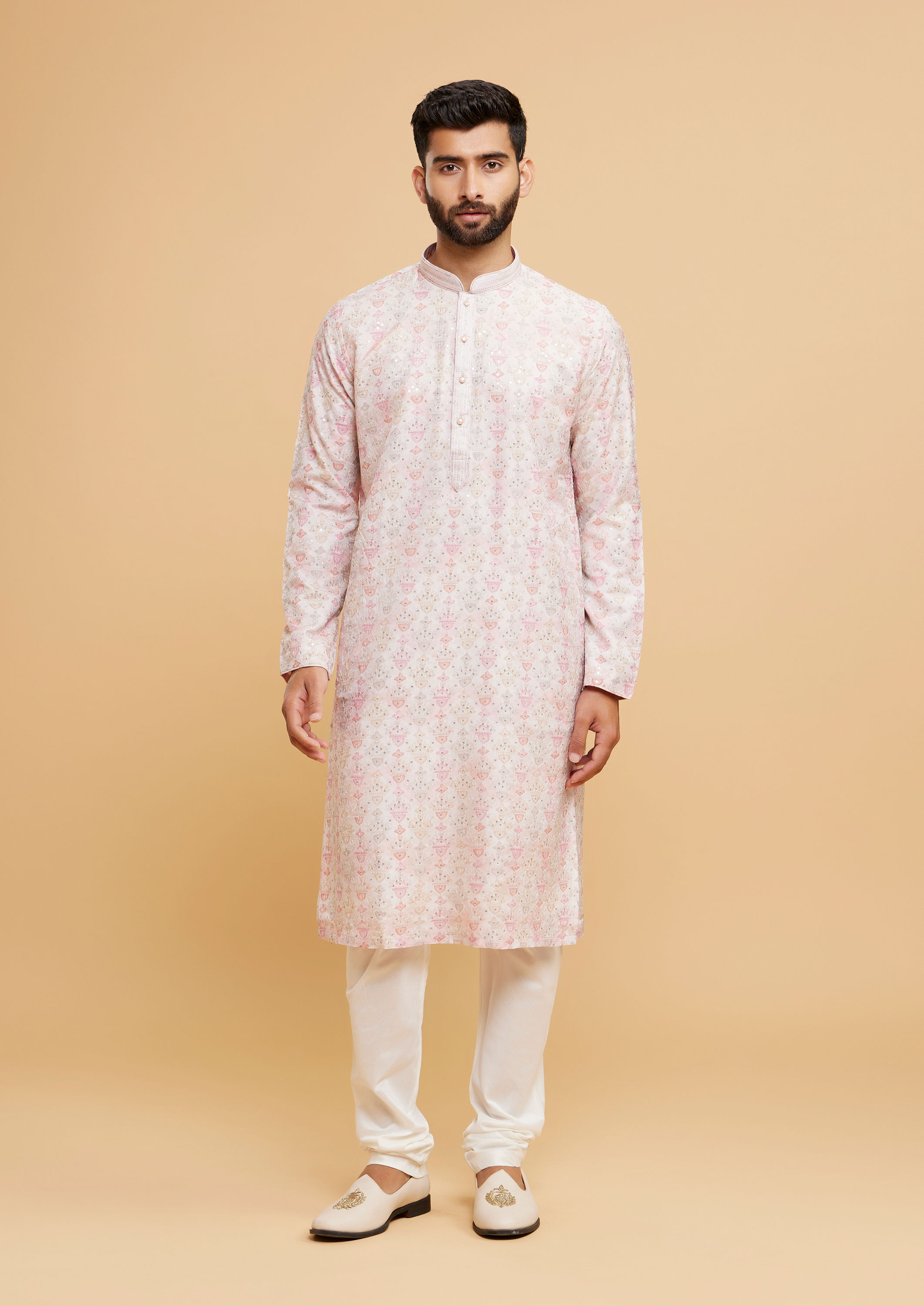 Twamev Men Elegant Pink Kurta Pajama