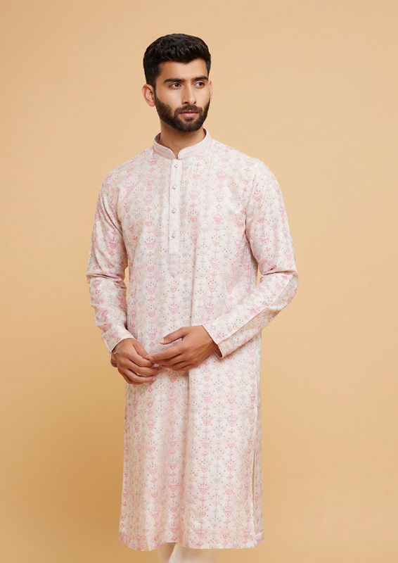 Twamev Men Elegant Pink Kurta Pajama