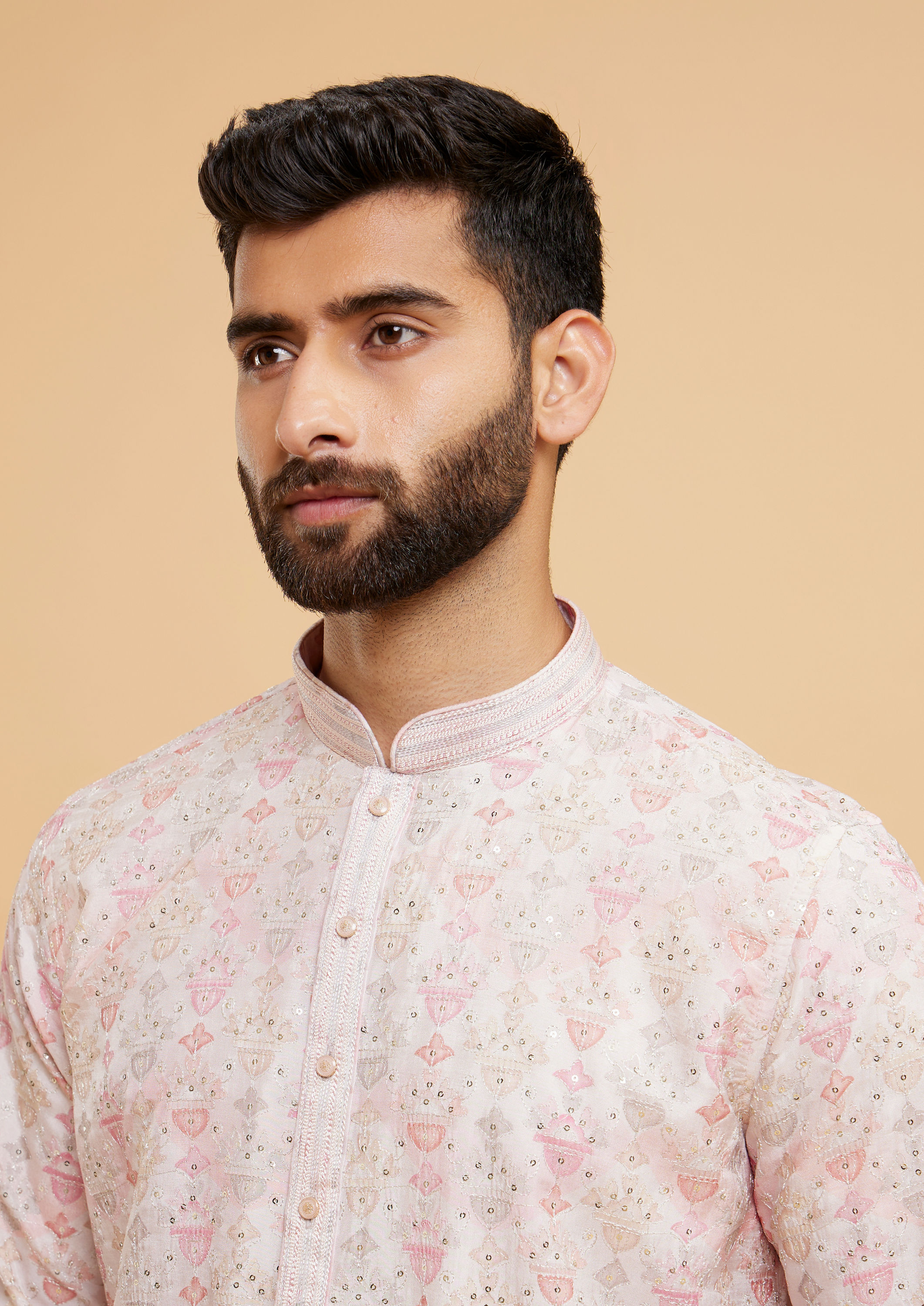 Twamev Men Elegant Pink Kurta Pajama
