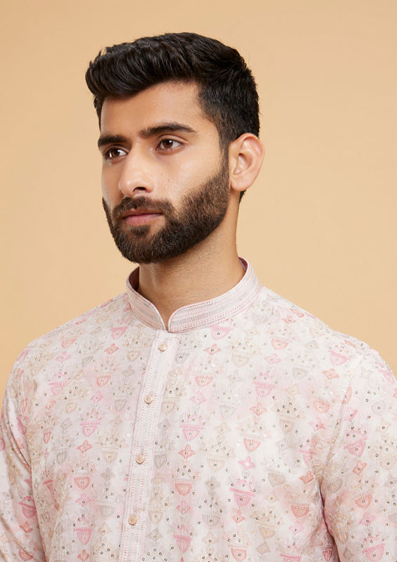 Twamev Men Elegant Pink Kurta Pajama
