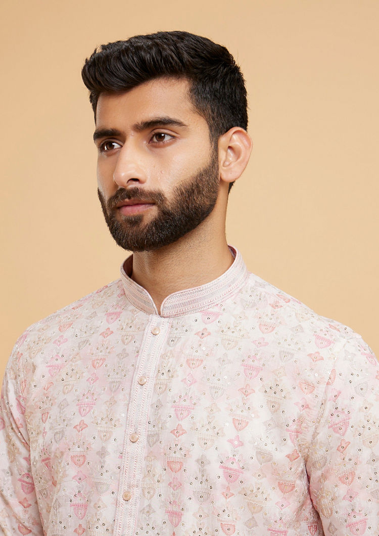 Twamev Men Elegant Pink Kurta Pajama