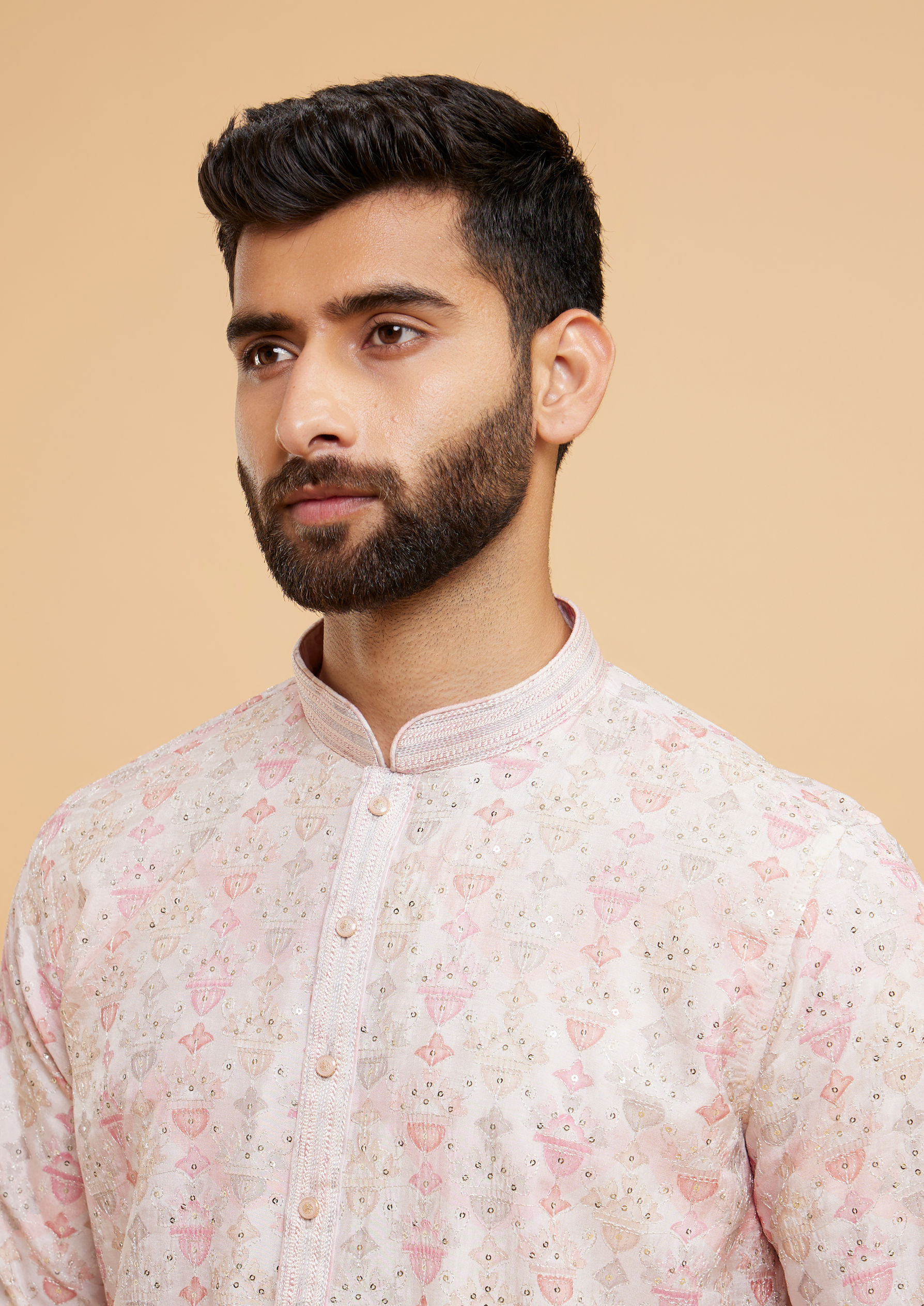 Twamev Men Elegant Pink Kurta Pajama