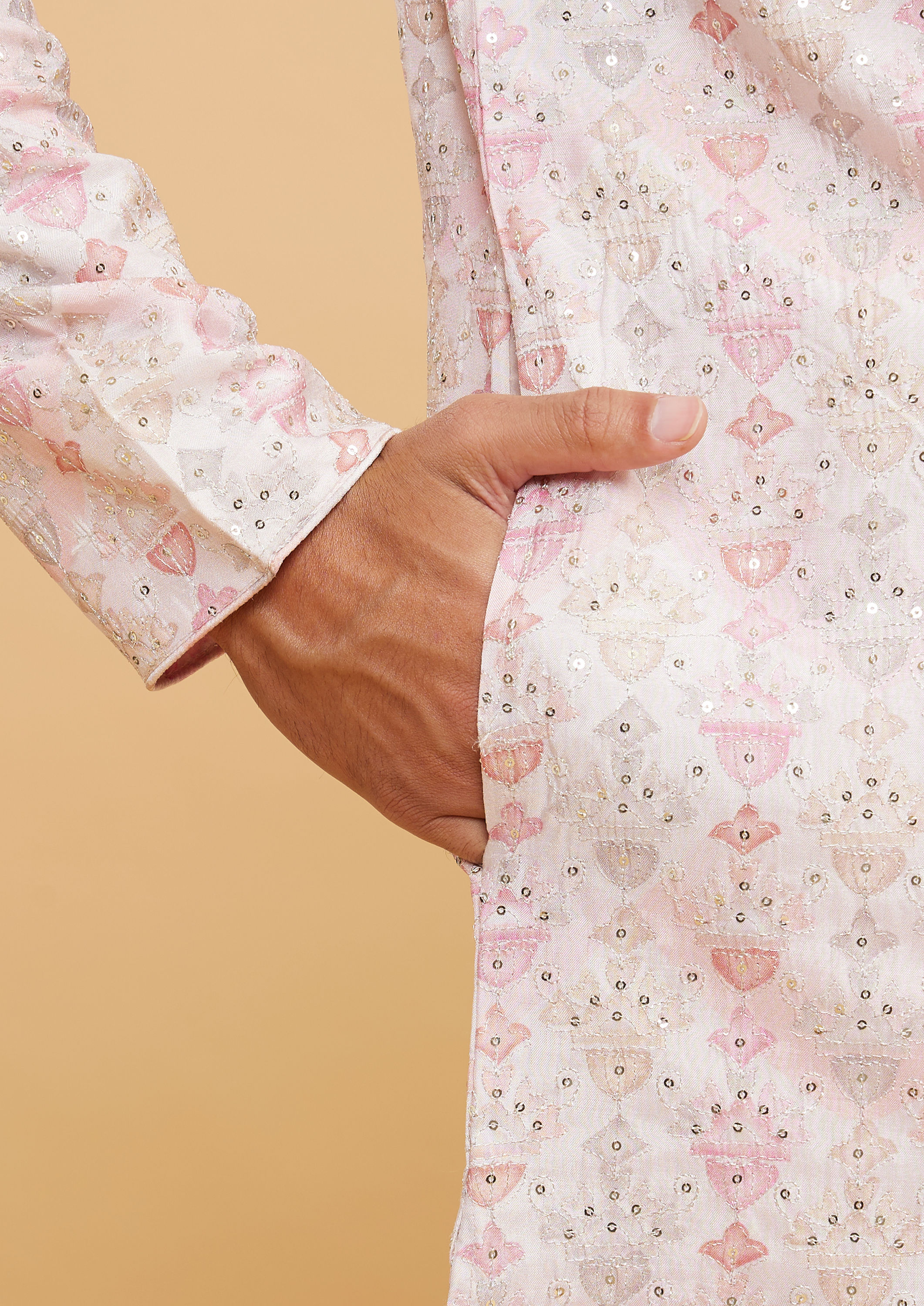 Twamev Men Elegant Pink Kurta Pajama