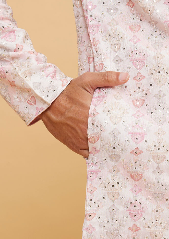 Twamev Men Elegant Pink Kurta Pajama
