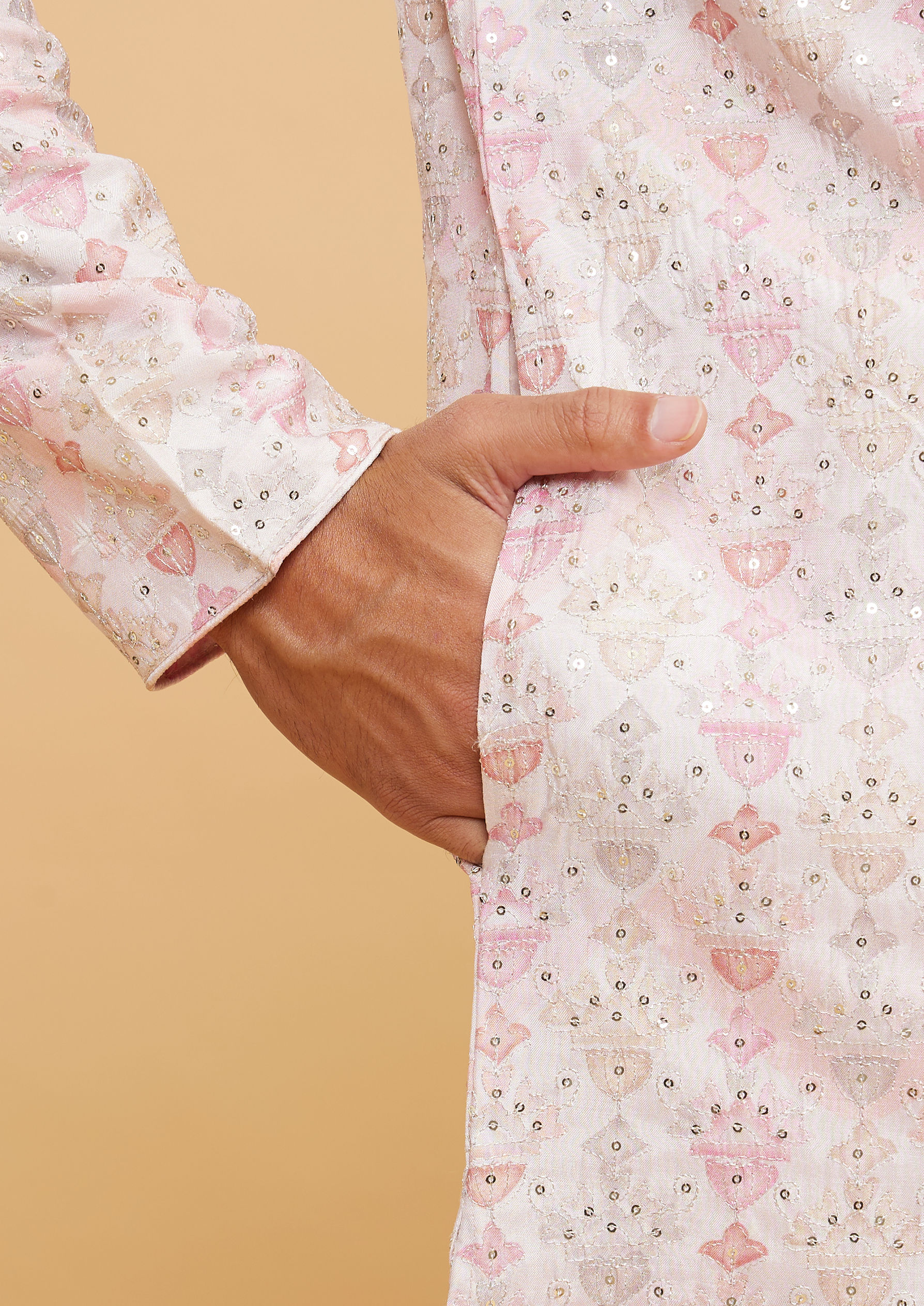 Twamev Men Elegant Pink Kurta Pajama