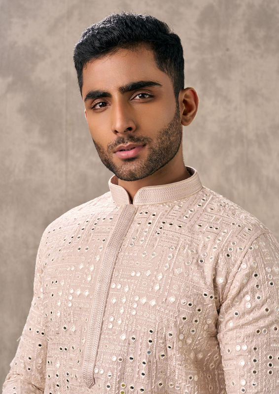 Twamev Men Radiant Pink Kurta Churidar