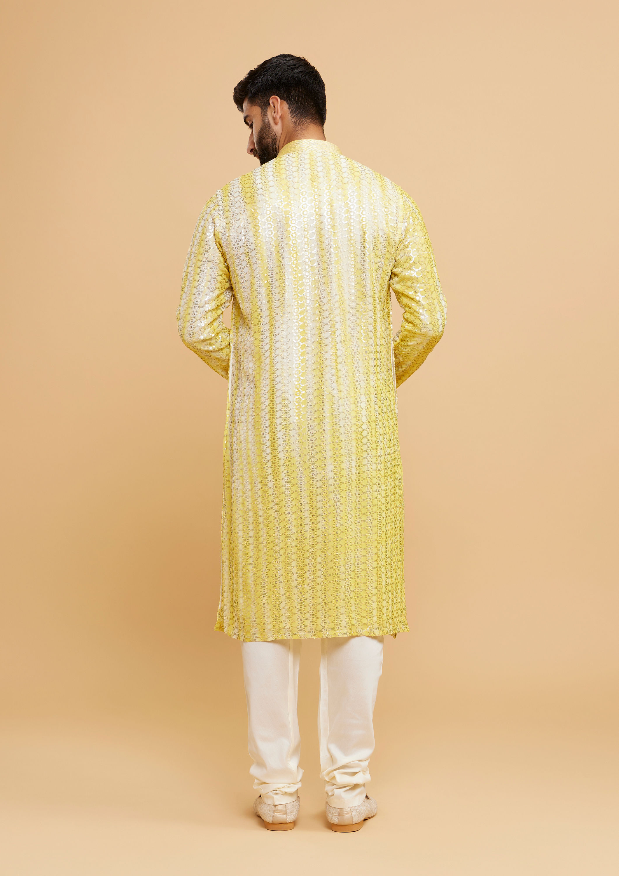 Twamev Men Sunshine Georgette Kurta Pajama