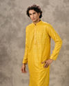 Yellow Georgette Mirror Work Kurta Set