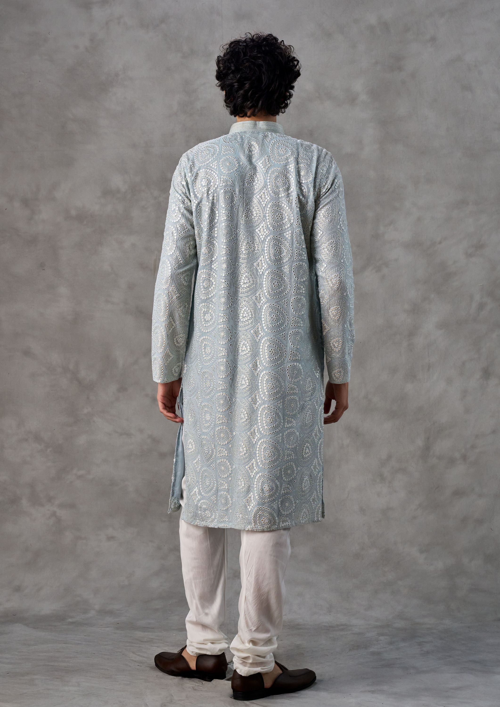 Twamev Men Sublime Blue Elegance Kurta Churidar