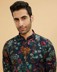 Twamev Men Dark Blue Elegance Kurta Pajama