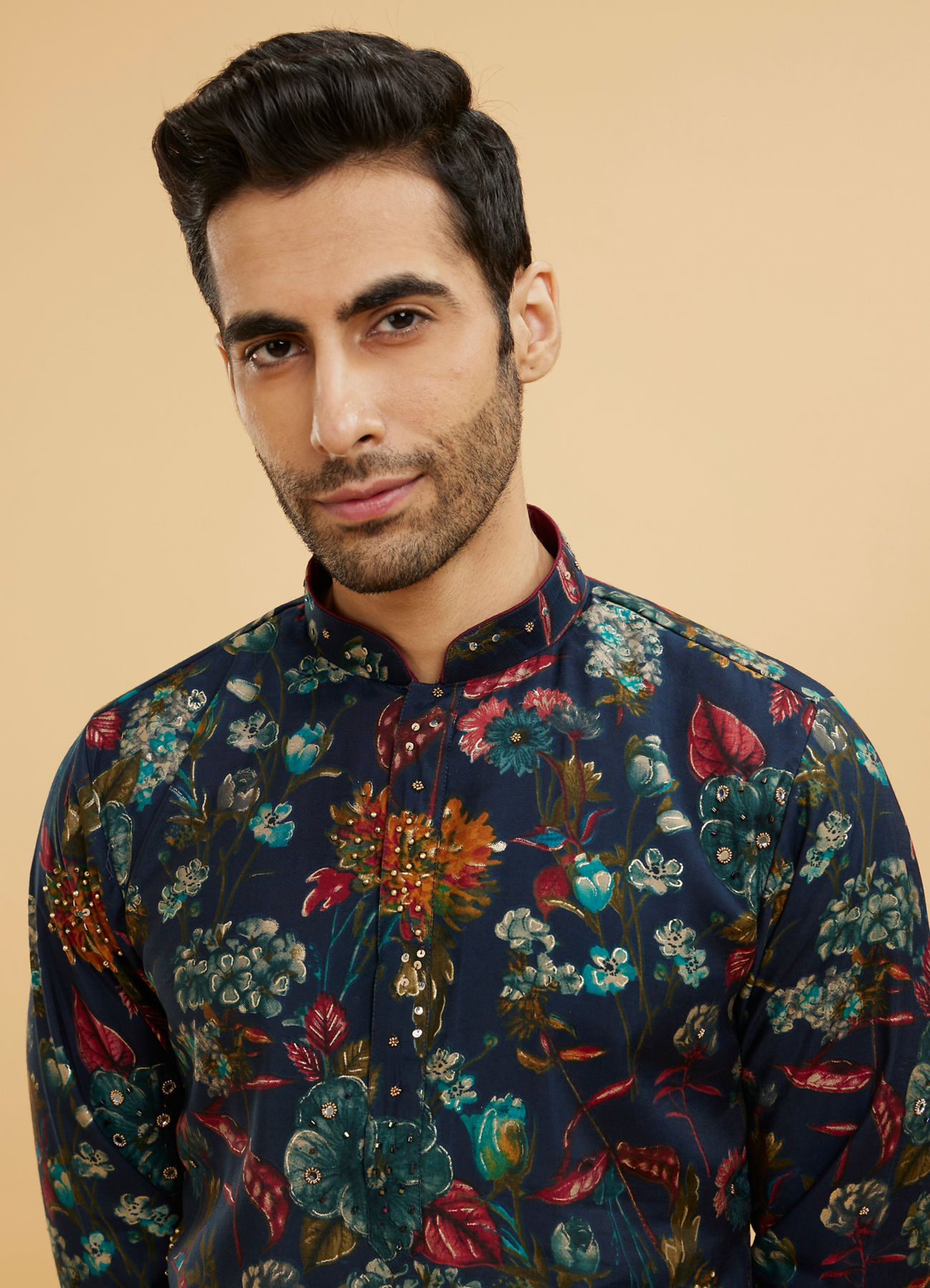Twamev Men Dark Blue Elegance Kurta Pajama