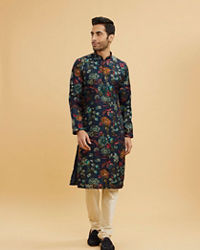 Twamev Men Dark Blue Elegance Kurta Pajama