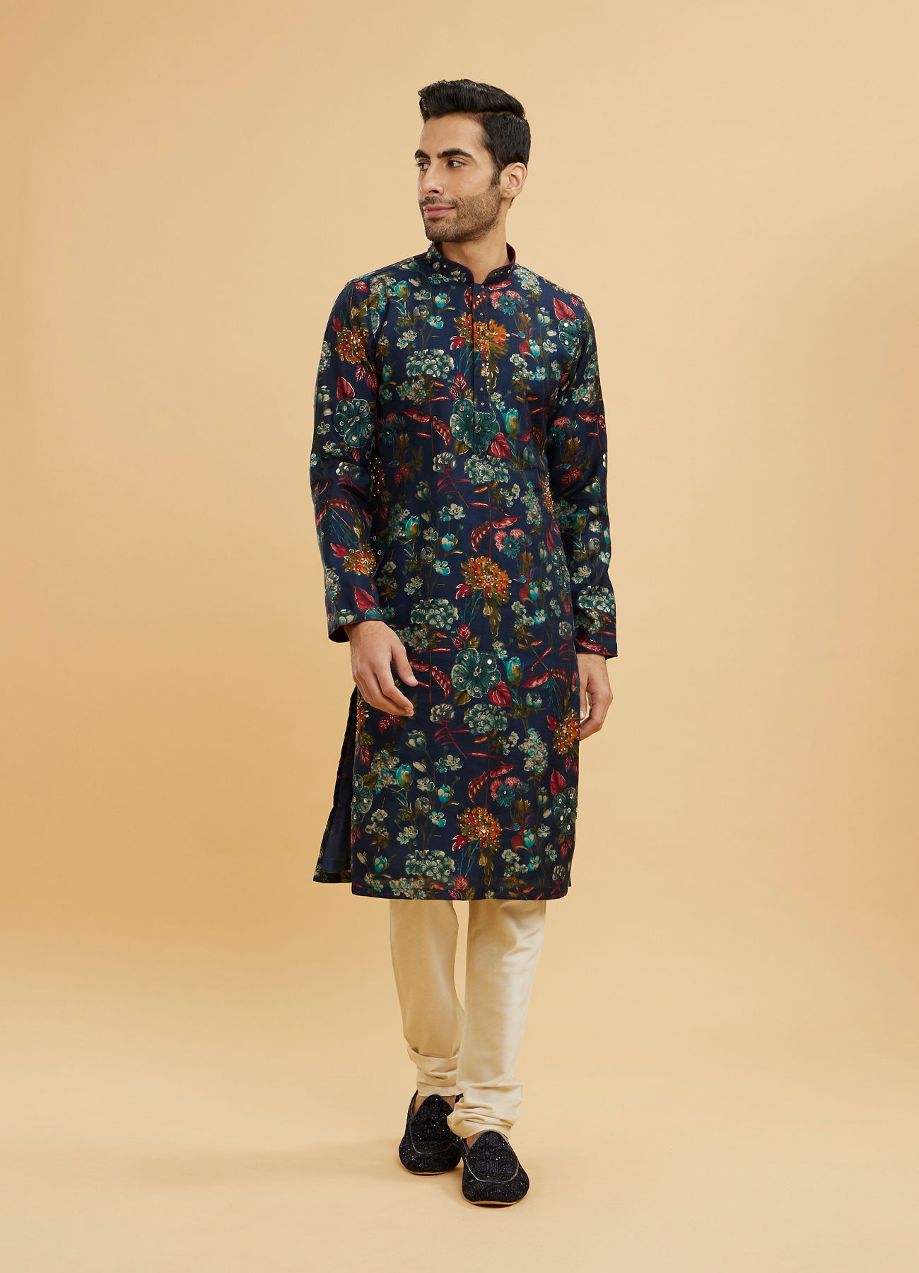 Twamev Men Dark Blue Elegance Kurta Pajama