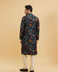Twamev Men Dark Blue Elegance Kurta Pajama