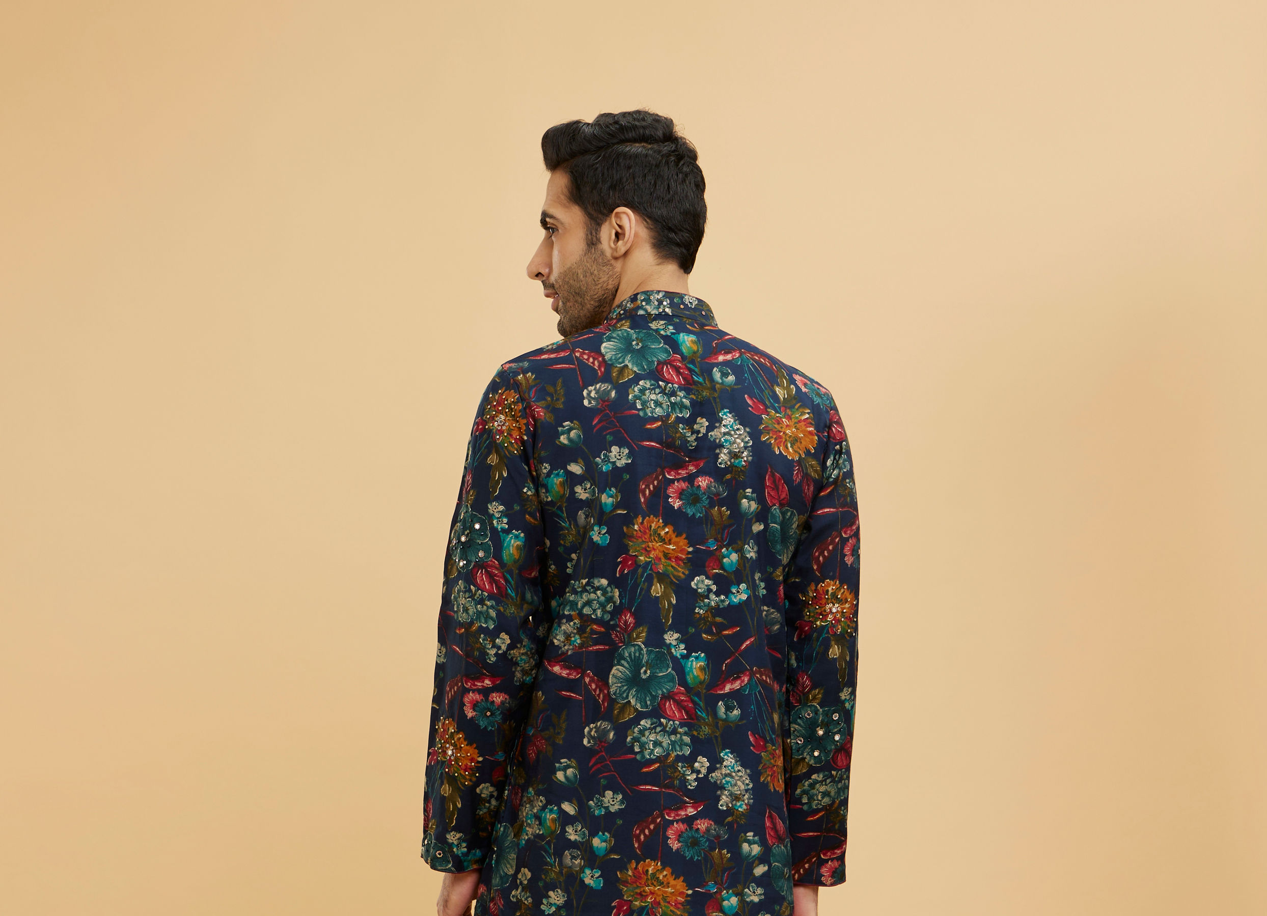 Twamev Men Dark Blue Elegance Kurta Pajama