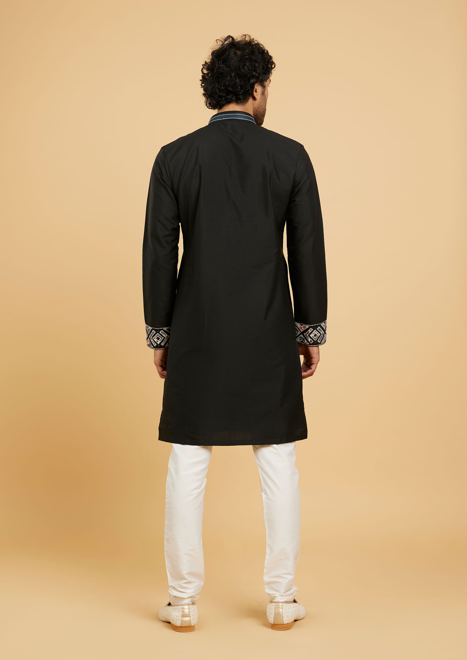 Twamev Men Black Elegance Kurta Pajama