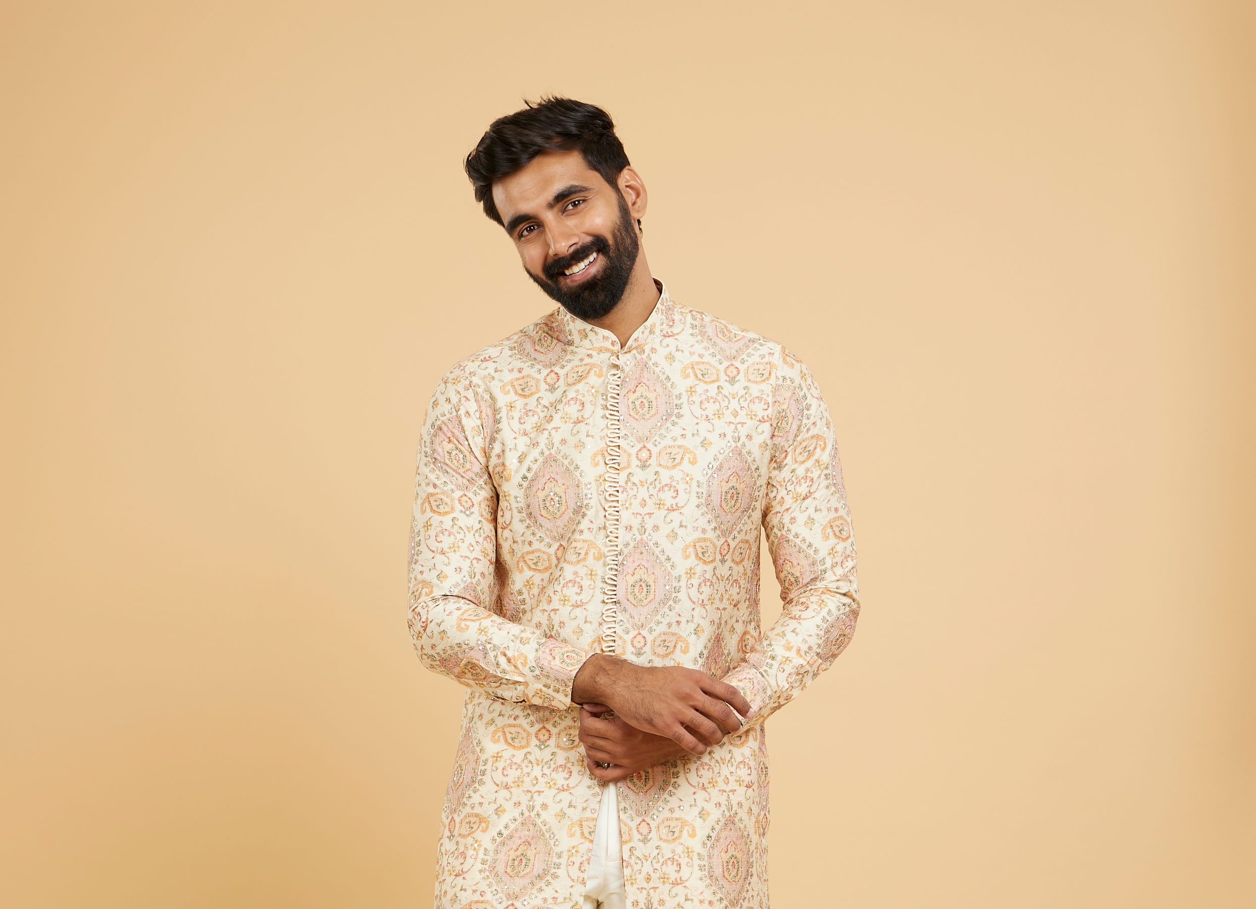 Twamev Men Regal Beige Kurta Pajama