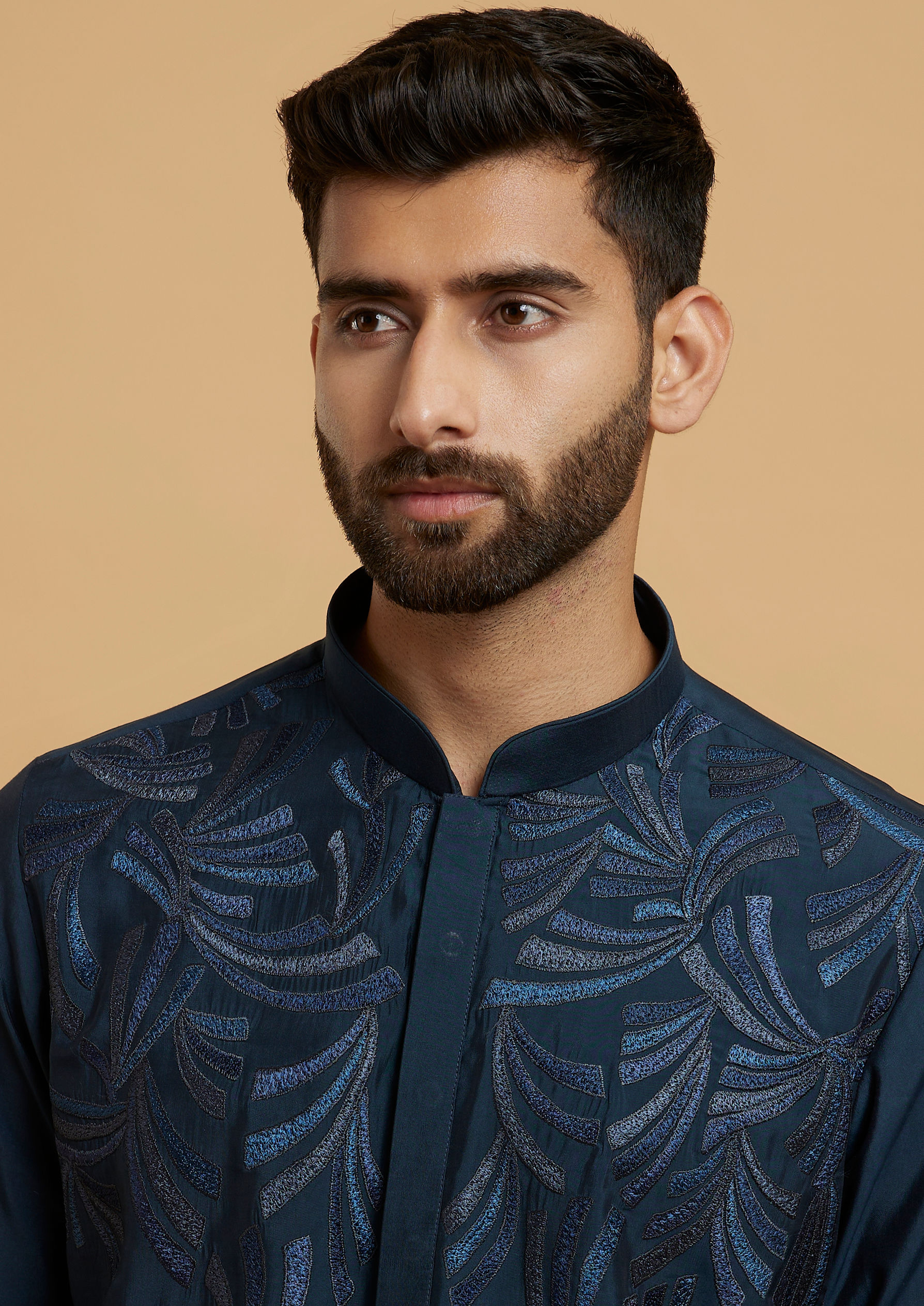 Twamev Men Dark Blue Regality Kurta Pajama