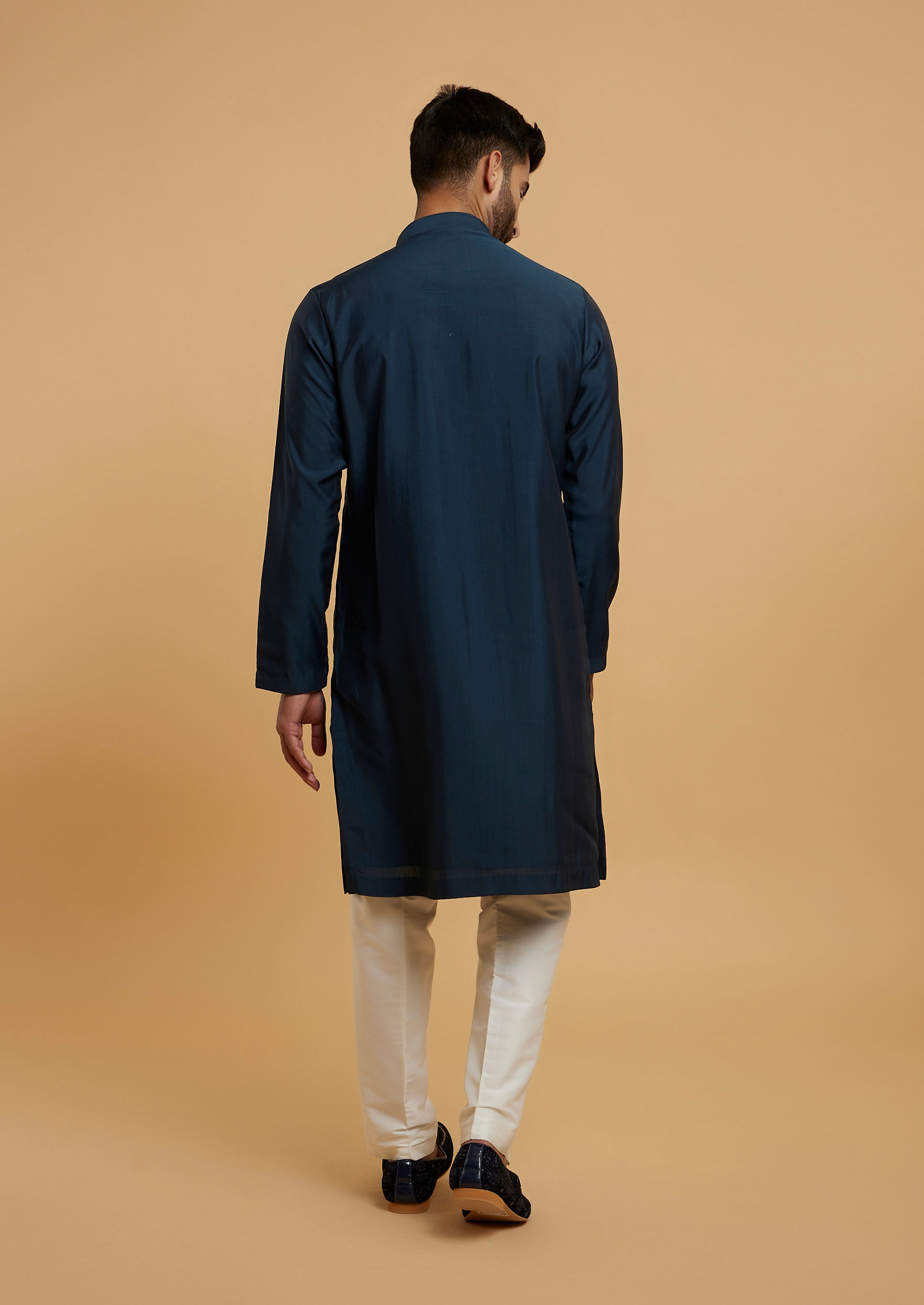 Twamev Men Dark Blue Regality Kurta Pajama