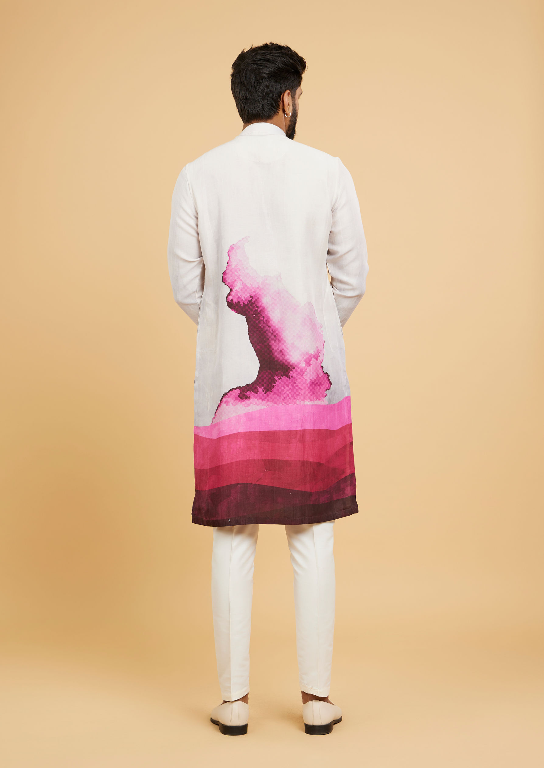 Twamev Men Dusty Pink Elegance Kurta Pajama