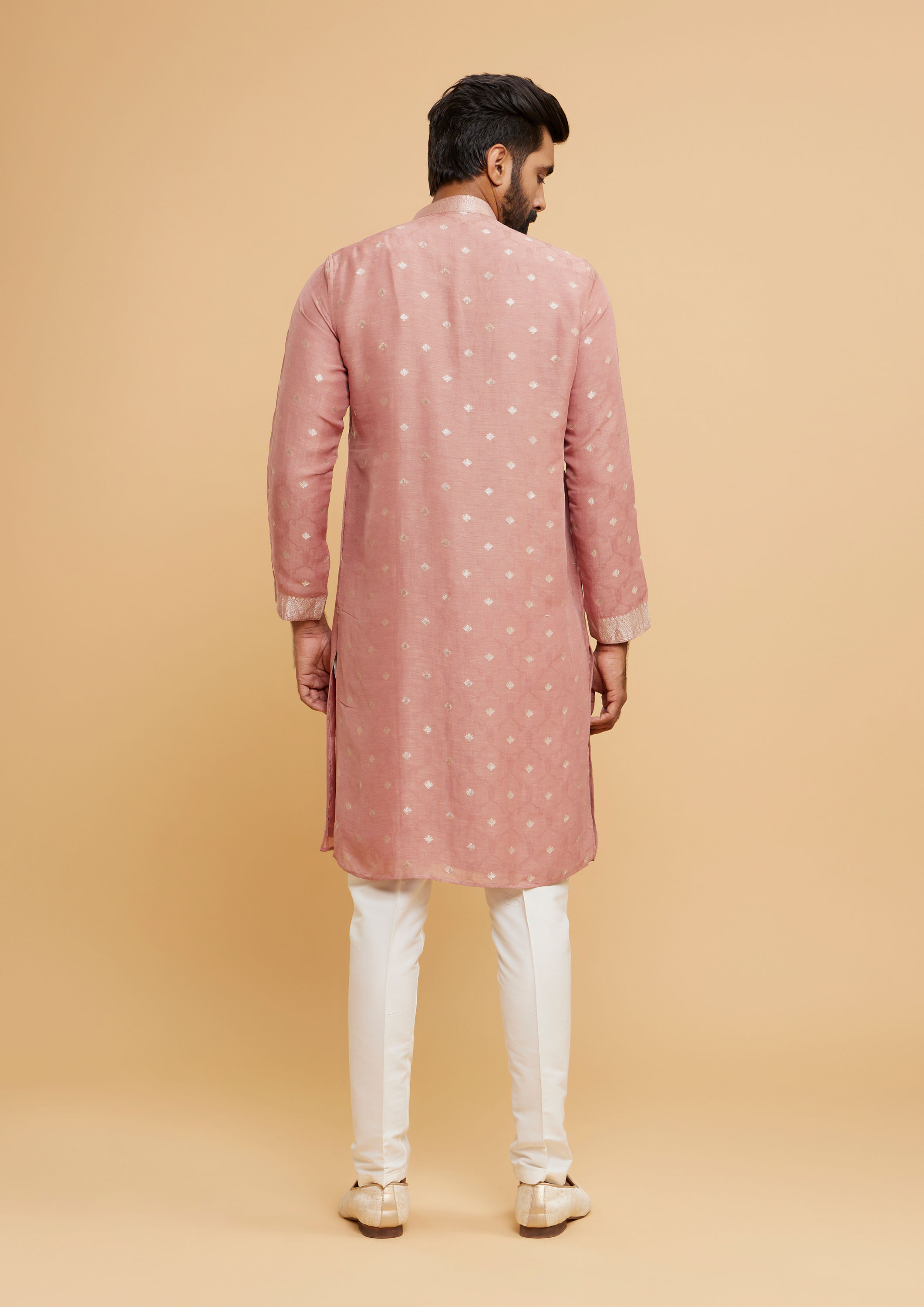 Twamev Men Dusty Pink Charm Kurta Pajama