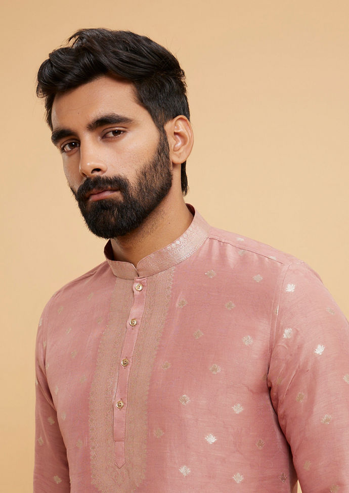 Twamev Men Dusty Pink Charm Kurta Pajama