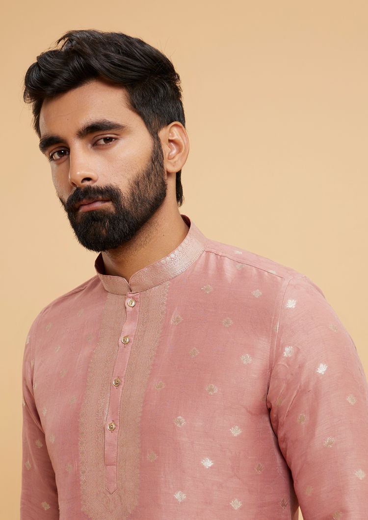 Twamev Men Dusty Pink Charm Kurta Pajama