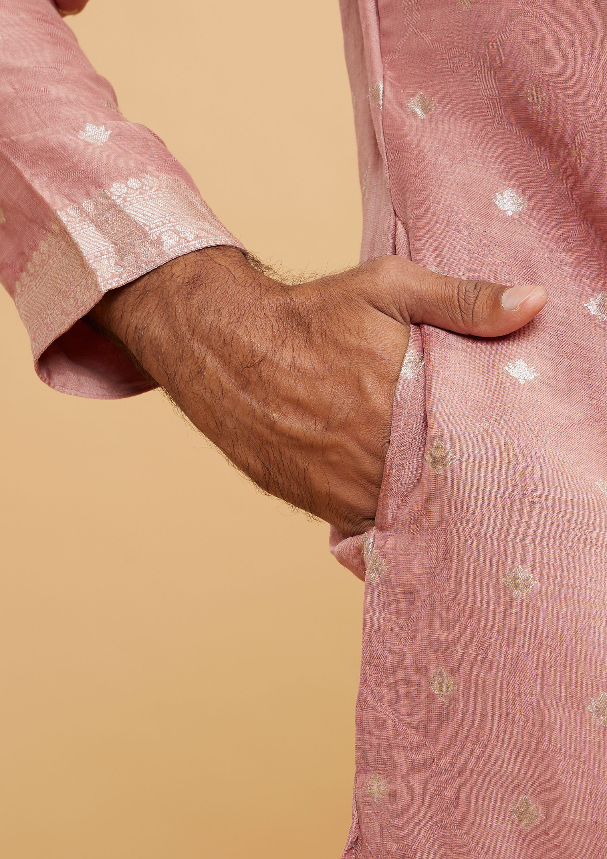Twamev Men Dusty Pink Charm Kurta Pajama