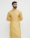 Mustard Yellow Mirror Embellished Kurta Set