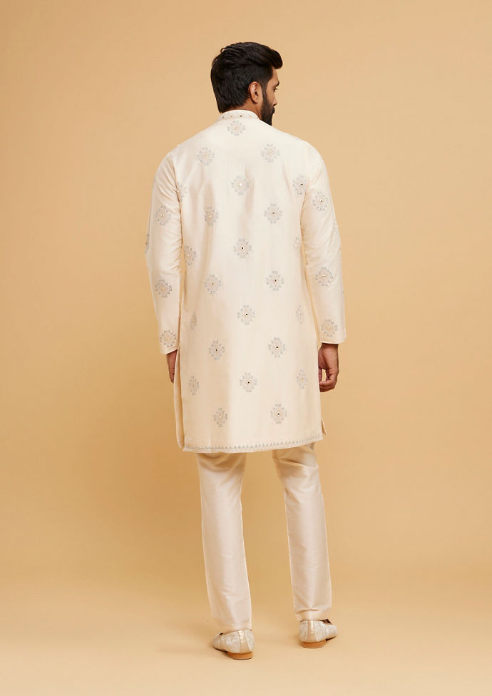 Twamev Men Beige Elegance Kurta Pajama