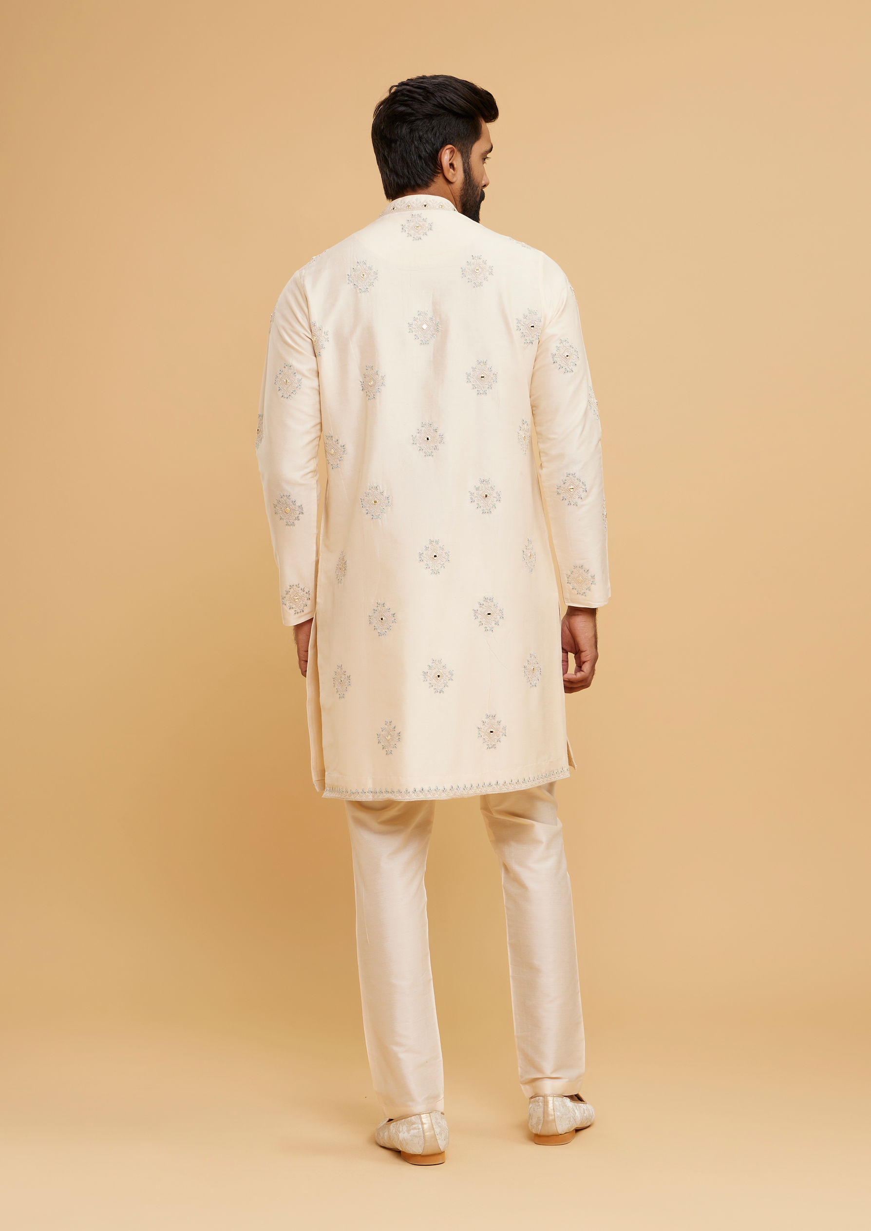 Twamev Men Beige Elegance Kurta Pajama