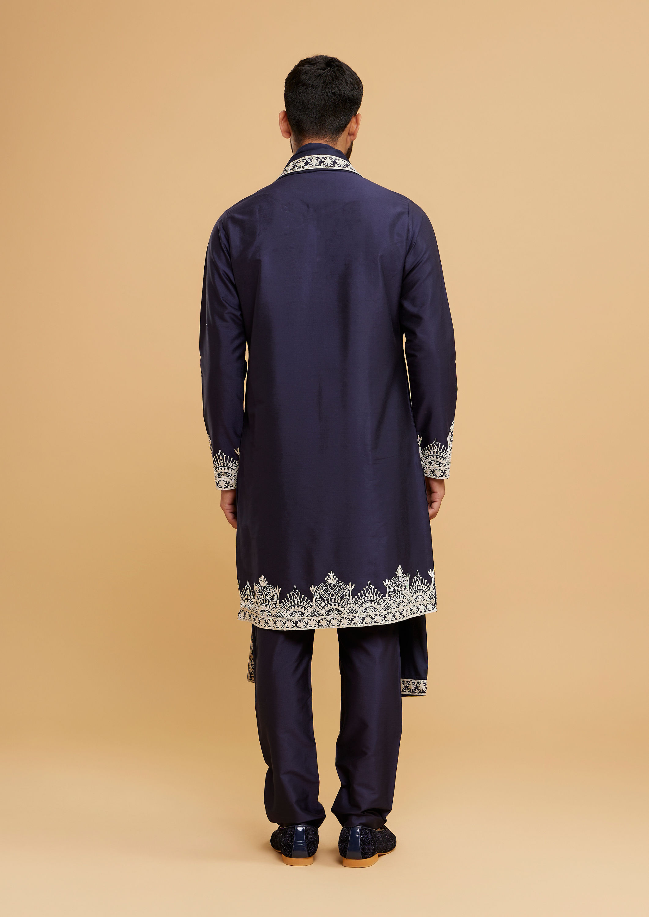 Twamev Men Blue Elegance Kurta Set with Dupatta