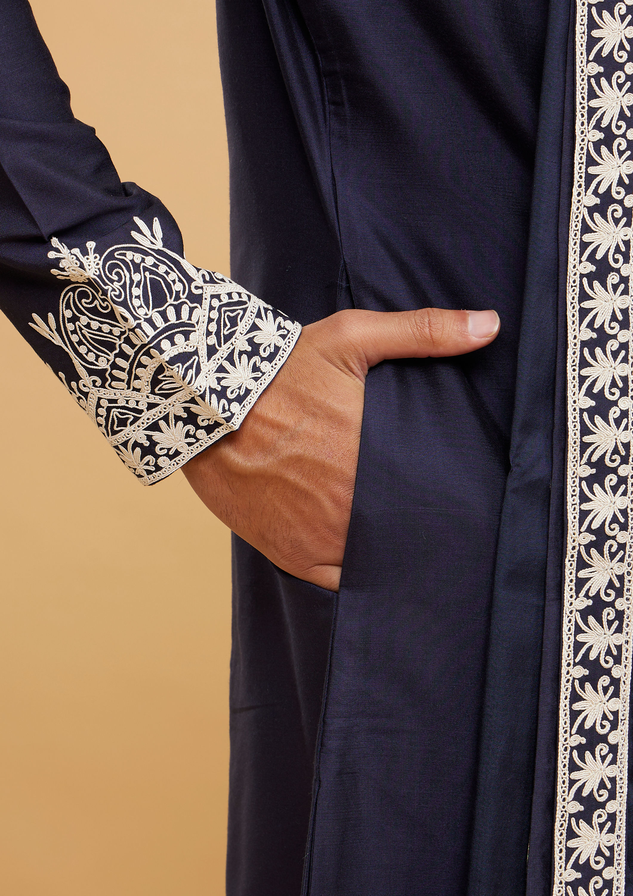 Twamev Men Blue Elegance Kurta Set with Dupatta