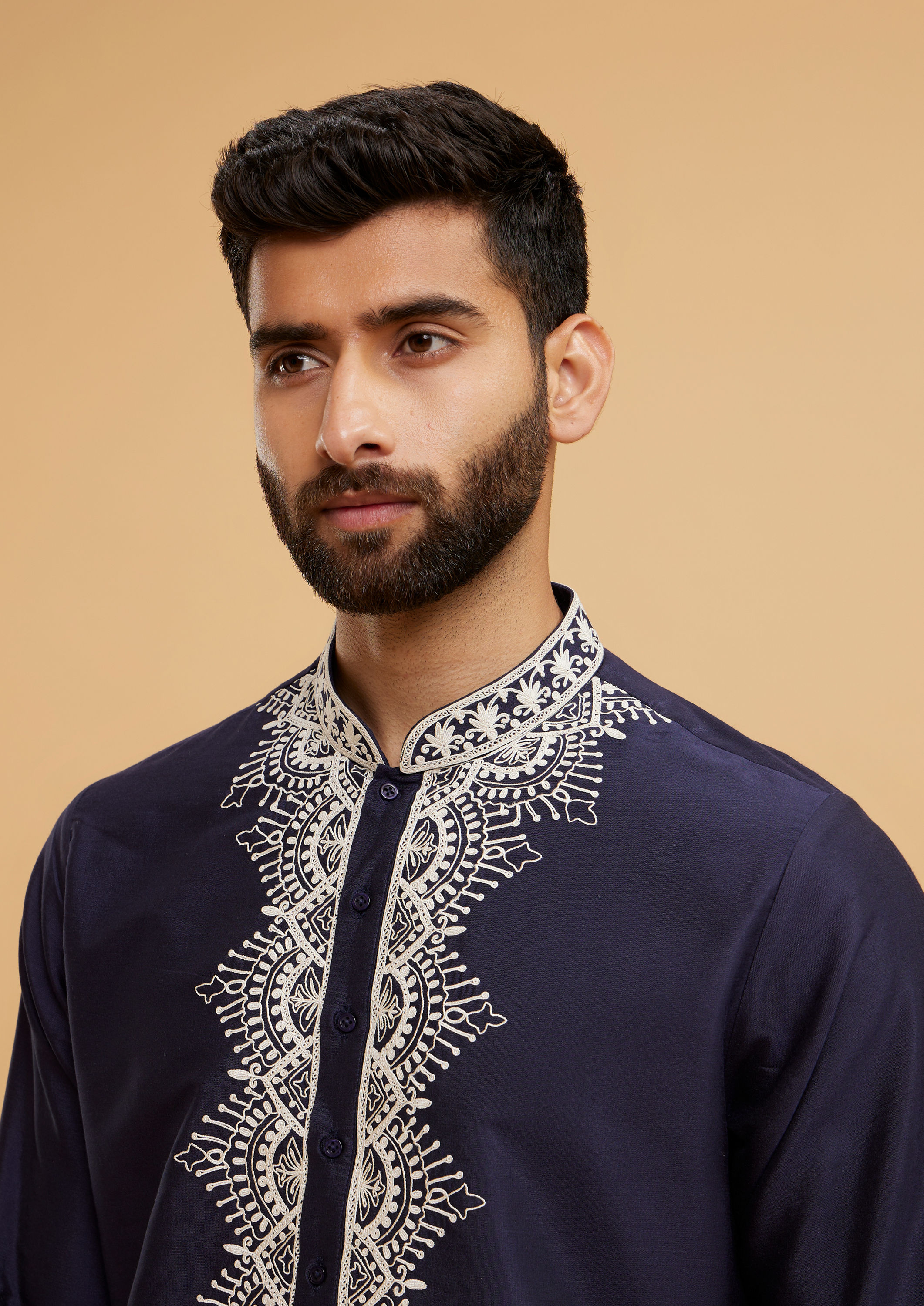 Twamev Men Blue Elegance Kurta Set with Dupatta