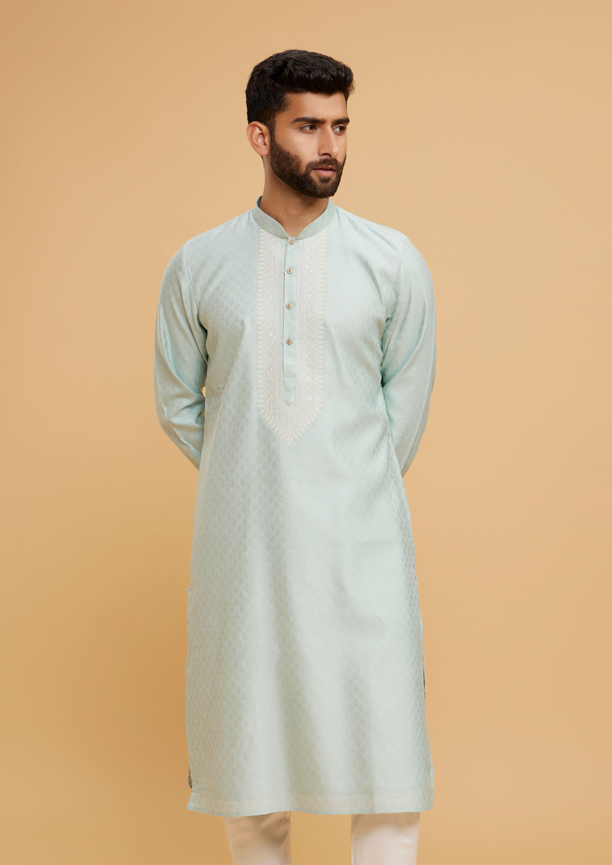 Twamev Men Emerald Elegance Kurta Pajama