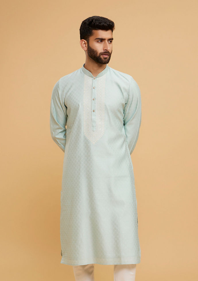 Twamev Men Emerald Elegance Kurta Pajama
